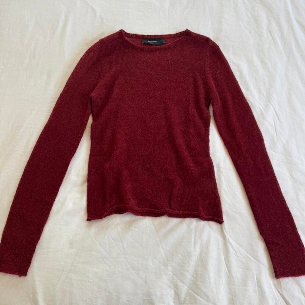 Realisation par burgundy wool blended jumper